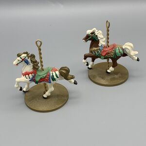 1989 Hallmark Cards Carousel Horses Snow Star Ornaments Replacement Cake Toppers